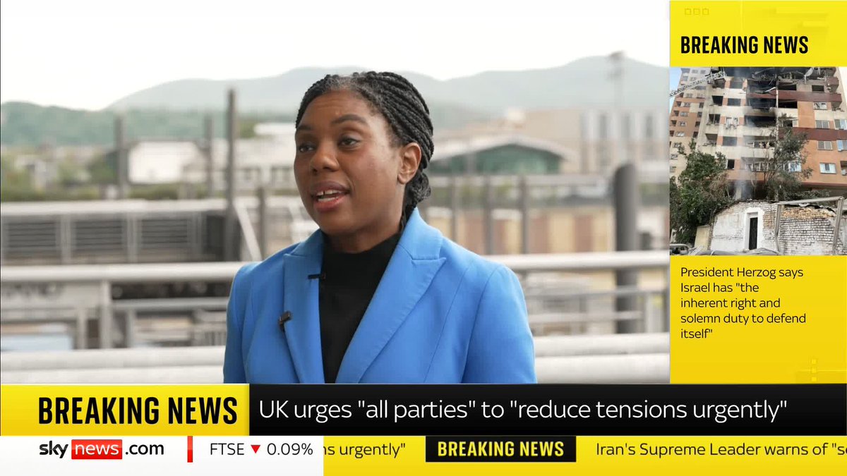 'We do not want Iran gaining nuclear weapons. If Israel is stopping them from getting nuclear weapons, they should not be condemned for that.' Tory leader Kemi Badenoch speaks following Israel's attack on Iran's nuclear sites and military targets.