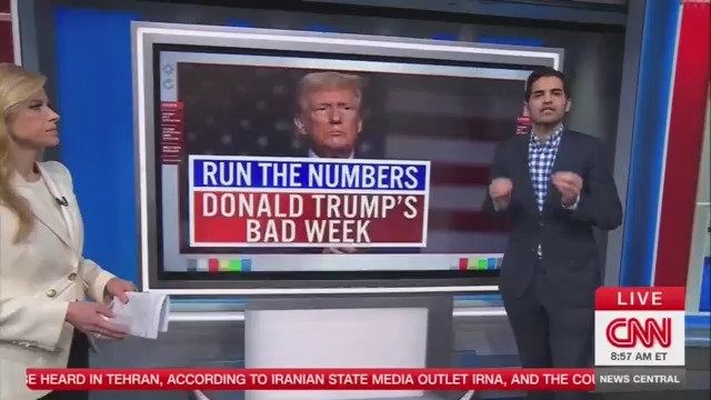 Pollster: This past week has hurt Trump's popularity. You can see this in prior polls to now, -12 to -16, -16 to -21. Awful, awful, awful. Worst for Donald Trump in this term so far. He is very much, way, way, way underwater