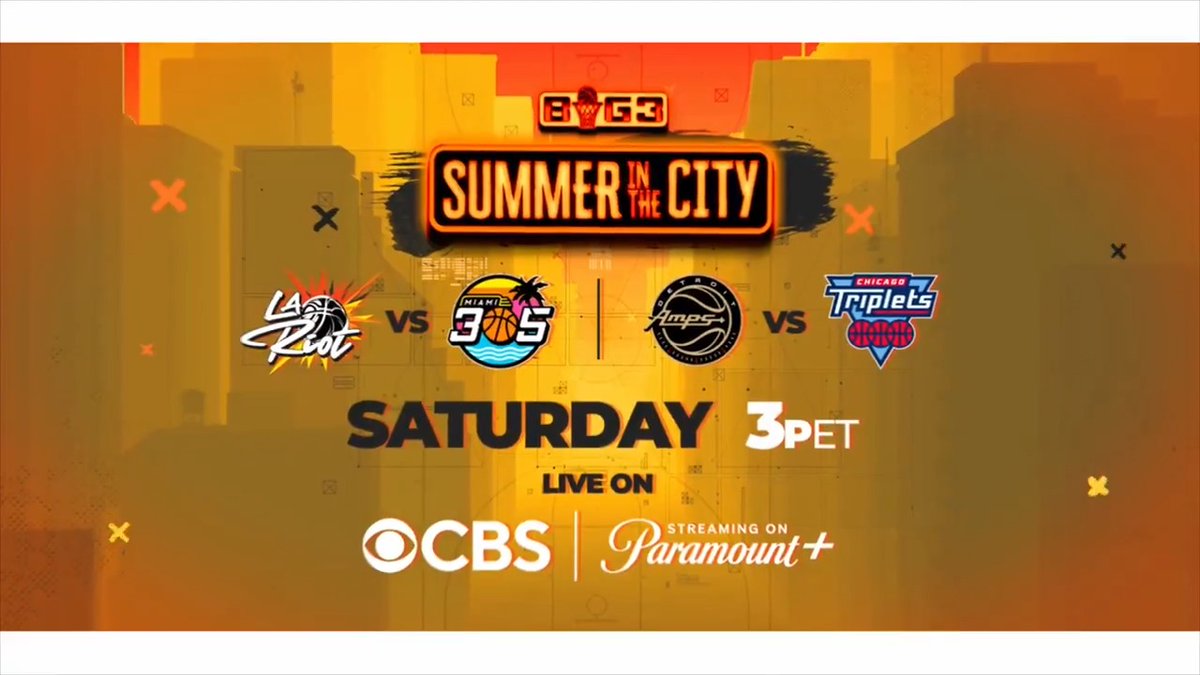 .Ice Cube's Big 3️⃣ is BACK on CBS! Catch BIG3 double header action on Saturday starting at 3 PM ET 👏