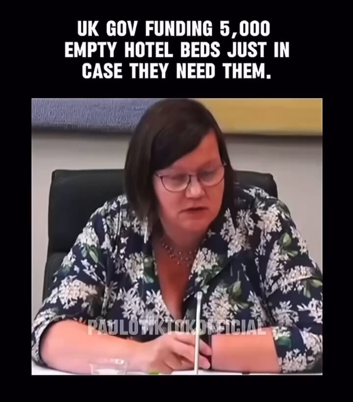 “We have excess beds that we are paying for that we can move people into immediately” How corrupt &amp; incompetent are the UK Government? Well they are funding beds for Migrants in hotels that aren’t even being used - just in case they soon need them.