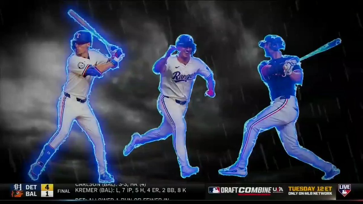 Grab your umbrella, we're in the midst of an offensive downpour at the hands of the Texas Rangers! 🌩️🌧️ #MLBCentral | #AllForTX