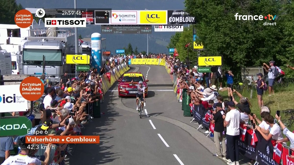 Pogačar vient de mettre 1 minute en 7km à Vingegaard et vu son chrono de mercredi il est loin d'être à son pic de forme, oh le mois de juillet terrifiant qui arrive #Dauphiné