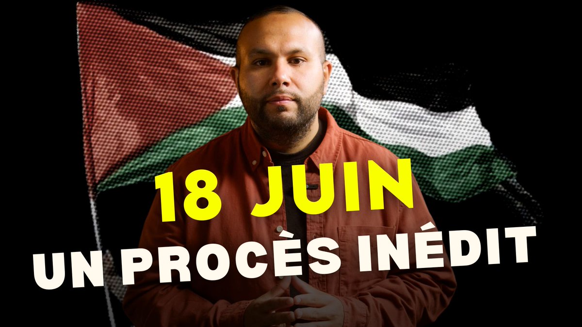 🇵🇸 18 JUIN : faisons le PROCÈS du GÉNOCIDE et de la CRIMINALISATION du soutien à Gaza ! Le procès du 18 juin mobilisera des intellectuels, juristes, spécialistes de la Palestine pour dénoncer le génocide et l'offensive autoritaire. Tous devant le Tribunal de Paris à 12h !