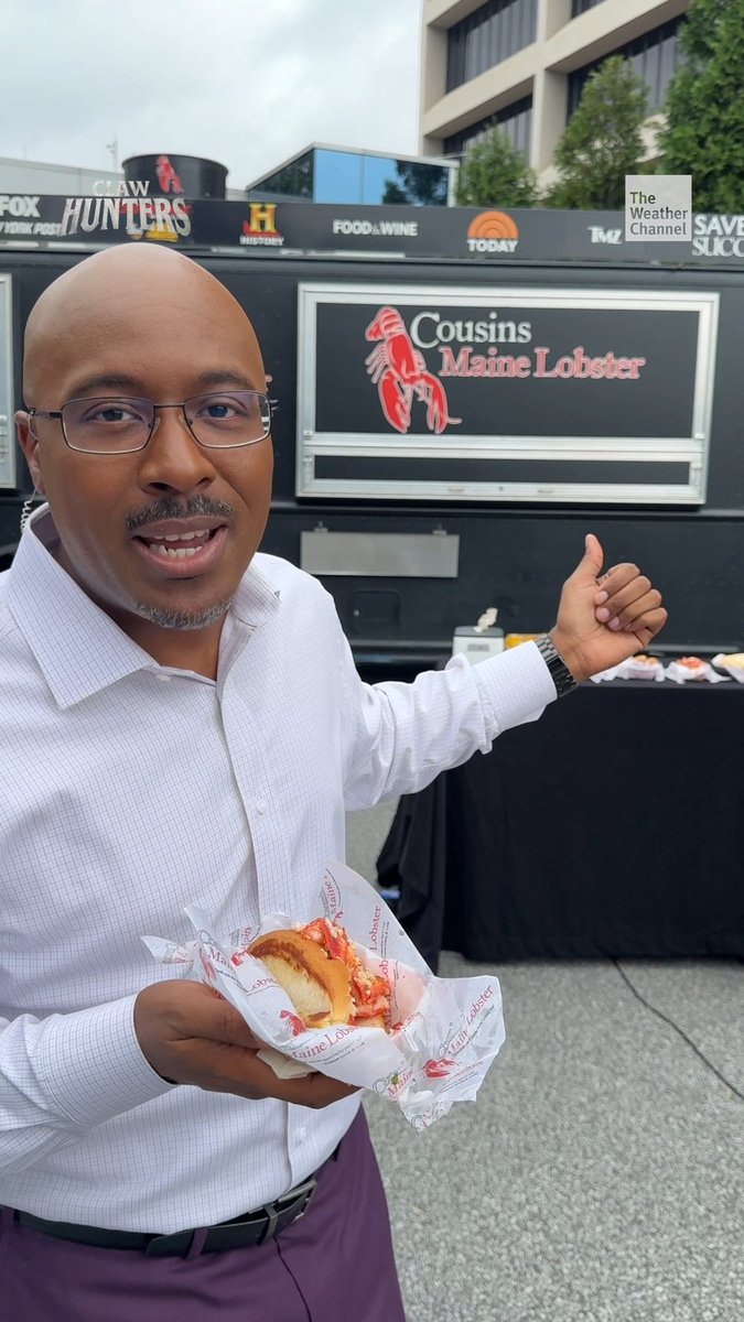 Anyone craving a lobster roll? CousinsMaineLobster joined us at The Weather Channel today to kick off our new show, Claw Hunters. Get ready to watch the high-stakes world of lobster fishing, premiering this Sunday at 8/7c! 🦞