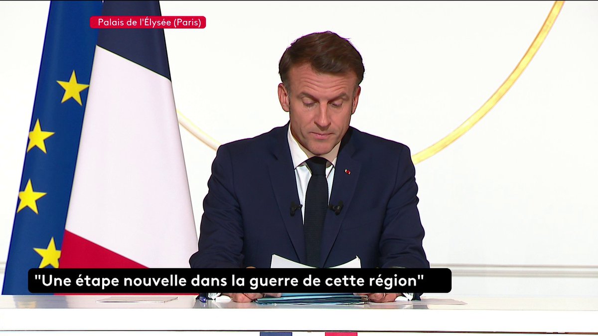 🔴 🗣 DIRECT - Emmanuel Macron : "Nous ne pouvons pas vivre dans un monde où l'Iran possède l'arme atomique, car c'est une menace existentielle", déclare le président de la République.