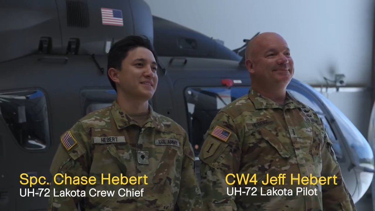 A family united in service. U.S. Army Spc. Chase Hebert and his father, Chief Warrant Officer 4 Jeffrey Hebert, joined forces, conducting aerial surveillance operations together as part of Joint Task Force Southern Border.