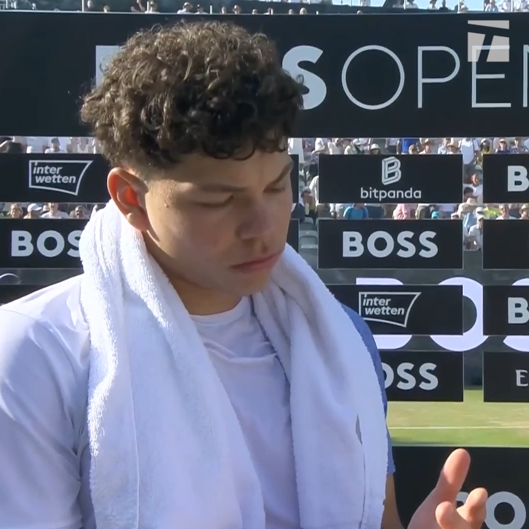 Ben Shelton didn't believe it when they told him he'd cracked the ATP Top-10 🤣 #BossOpen
