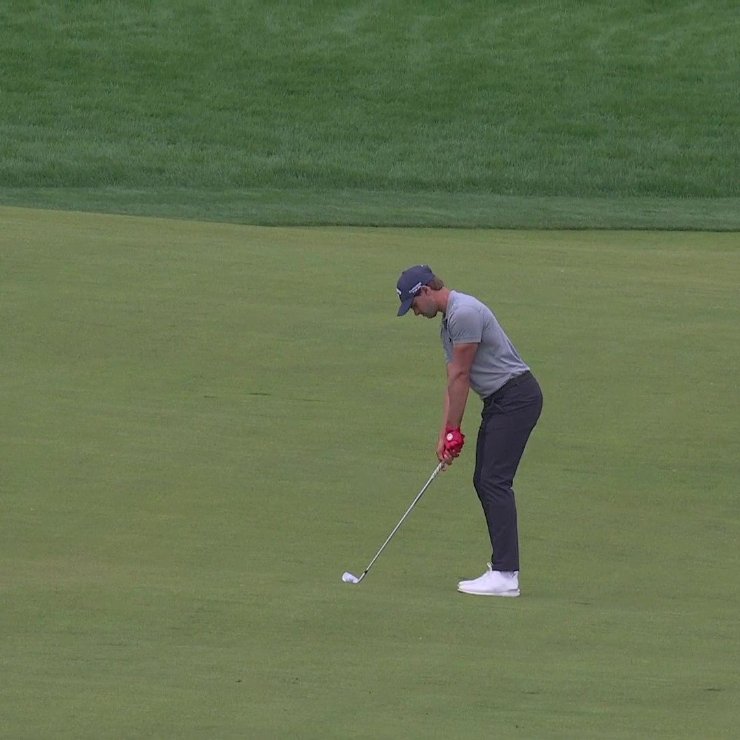 Thomas Detry HOLES OUT for eagle from 141 yards on No. 14! 🔥🦅 📺 NBC &amp; Peacock | #USOpen