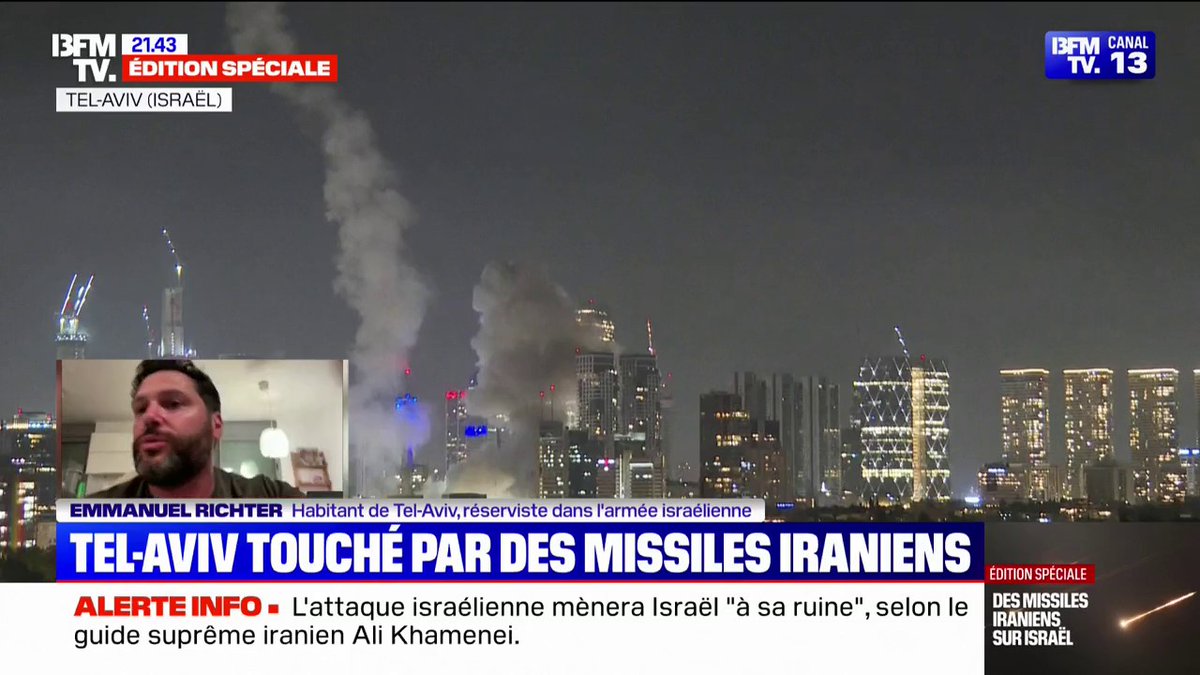 💬 "C'est devenu un quotidien" Emmanuel Richter, habitant de Tel-Aviv, témoigne sur BFMTV