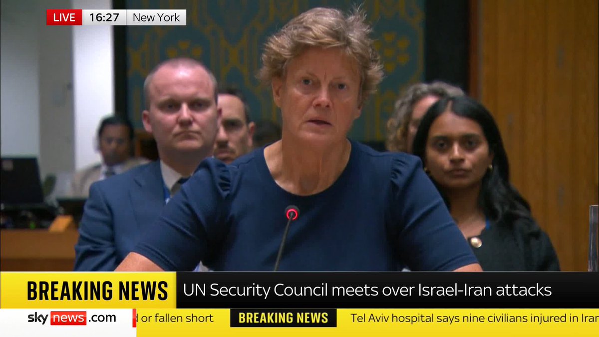 The UK's representative to the UN says: 'Let me say clearly and unequivocally that Russia's claim that British sovereign bases in Cyprus were in any way involved [in the Israel attacks on Iran] is nonsense' Latest 📺 Sky 501