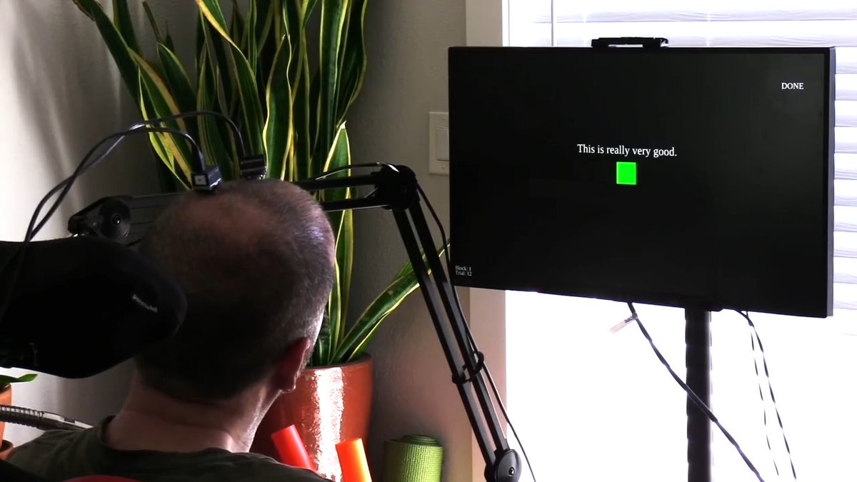 This brain implant lets a man who lost his speech to ALS produce natural-sounding sentences instantaneously. Learn more: