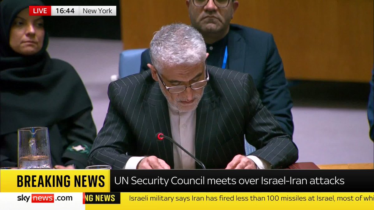 'We strongly and unequivocally condemn the barbaric and criminal attack' Iran's representative to the UN speaks at a Security Council meeting on the Israel-Iran attacks Live updates here 🔗 📺 Sky 501, Virgin 602, Freeview 233