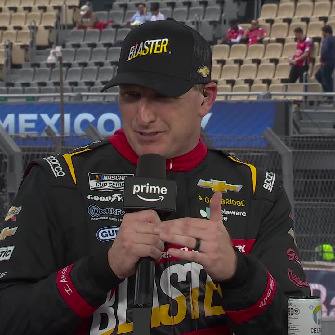 "You gotta just keep pushing forward." Michael McDowell joins the Sports on Prime crew to debrief after laying down the fastest lap in the first practice session. #NASCARMexico
