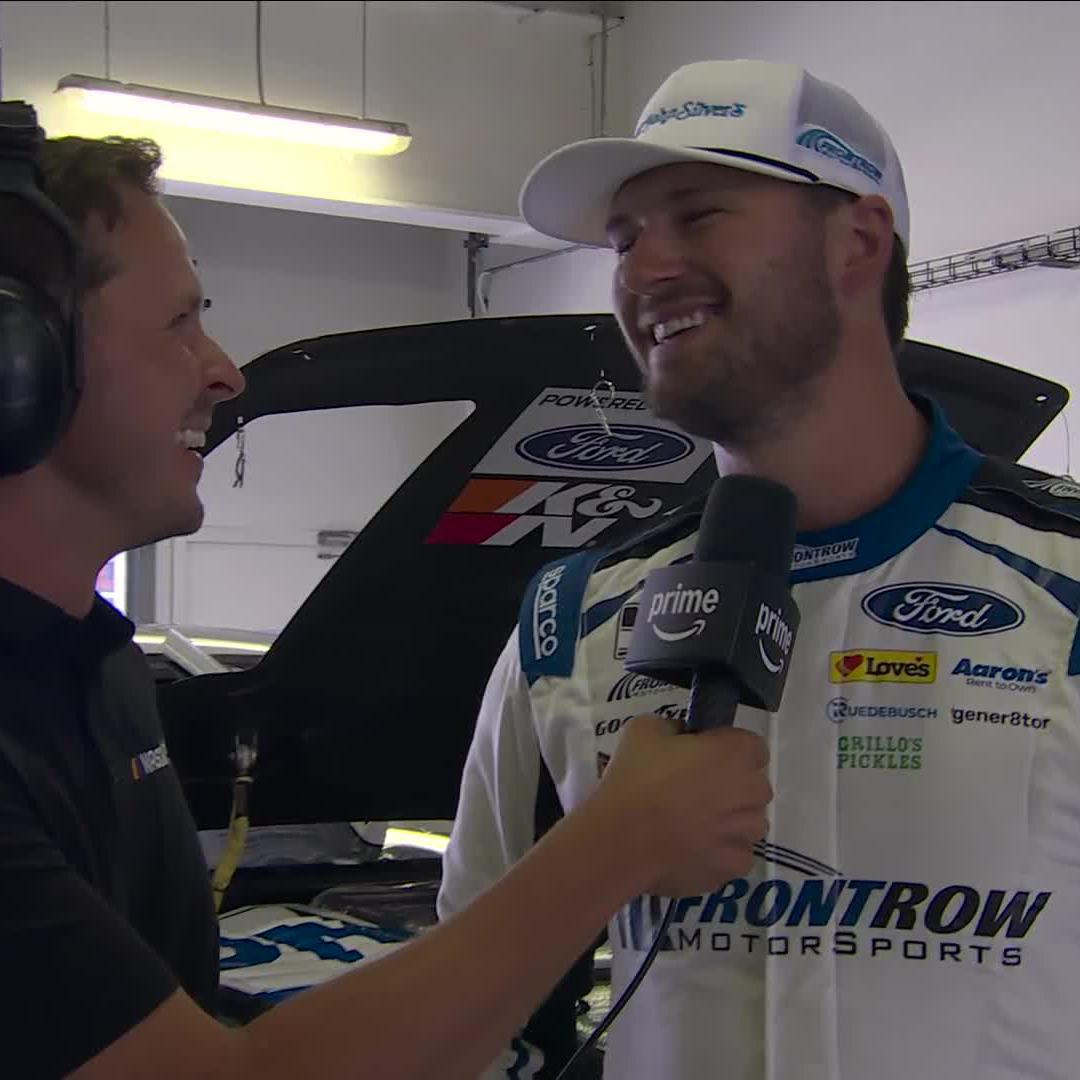 Feeling good on Friday. 💪 Hear from Todd Gilliland after he puts the No. 34 on top of the speed charts in the second practice session.