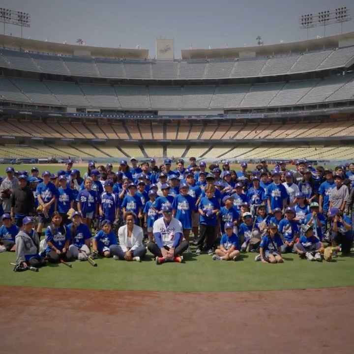 As part of Play Ball Weekend, the Dodgers hosted kids from Hollenbeck Youth Center to play baseball at Dodger Stadium! Ben, Dalton, Justin and Billy, along with the Dodgers Training Academy, ran baseball drills with the kids and showed them how to play the game like pros.