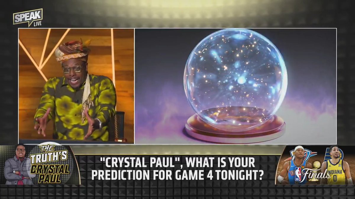 "Crystal Paul" [Paul Pierce] couldn't believe what his vision was showing him about Game 4 tonight! 😂