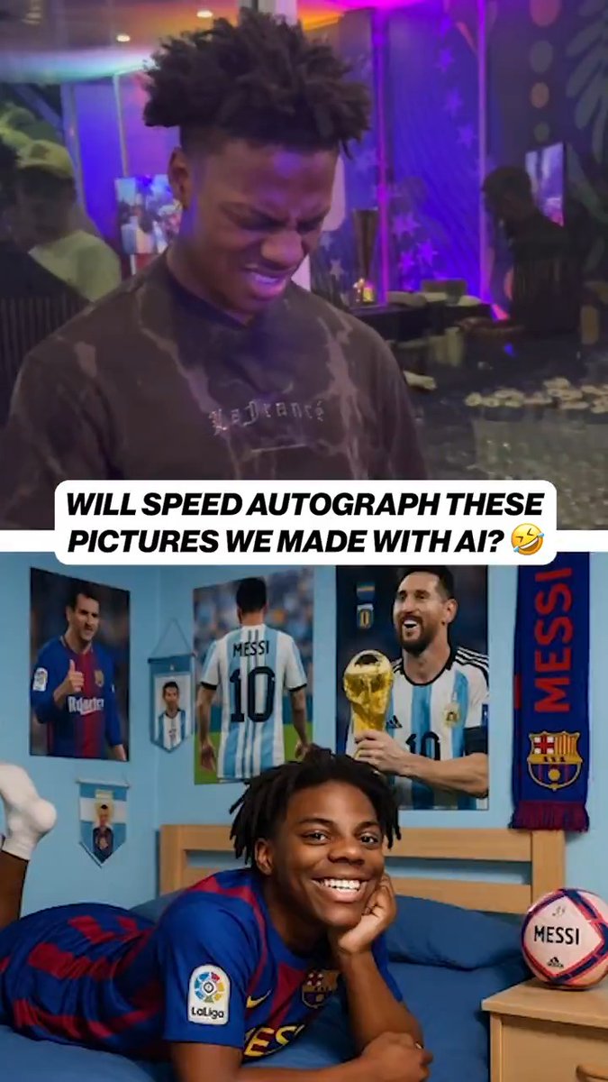 🤣 Speed⭐️ wasn't about to sign these autographs with pictures of Messi