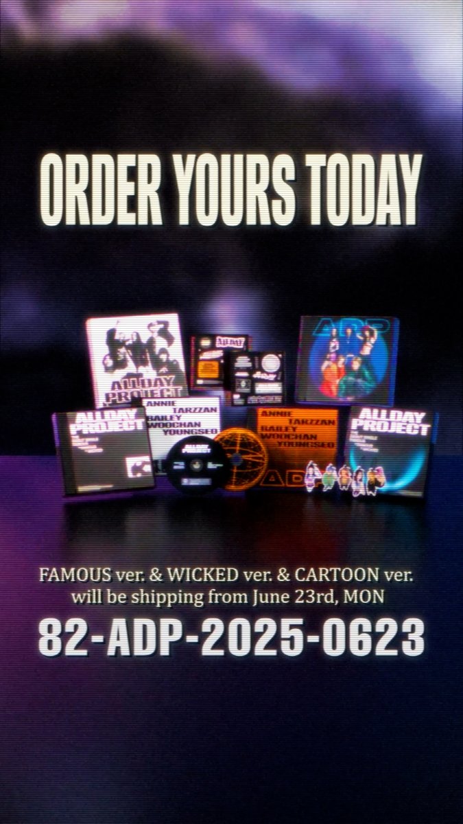 ALLDAY HOME SHOPPING ∙ ∙ PRE-ORDER | 2025.06.10 12PM (KST) RELEASE | 2025.06.23 6PM (KST) #ALLDAYPROJECT #ADP #올데이프로젝트 #FAMOUS #WICKED #THEBLACKLABEL #더블랙레이블