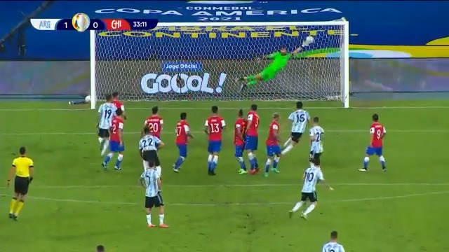 On this day in 2021, Lionel Messi scored for Argentina in a 1-1 draw vs. Chile at the Copa America. It was Argentina's opening match and Lionel Messi 57th free kick goal. 🇦🇷