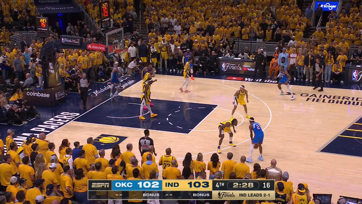 Shai Gilgeous-Alexander’s 4Q: 15 PTS 3-6 FG 1-3 3PT 8-8 FT 15 of OKC’s final 16 points, all in the final 5 minutes. Series tied.