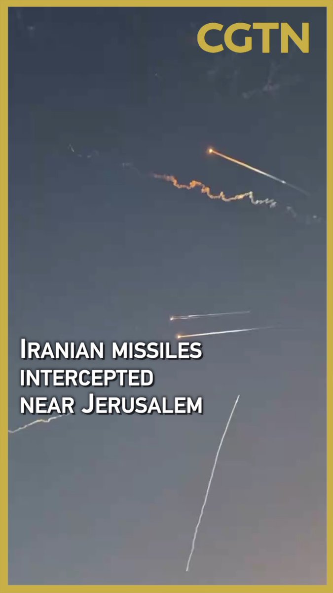 Video: Iranian missiles intercepted near Jerusalem