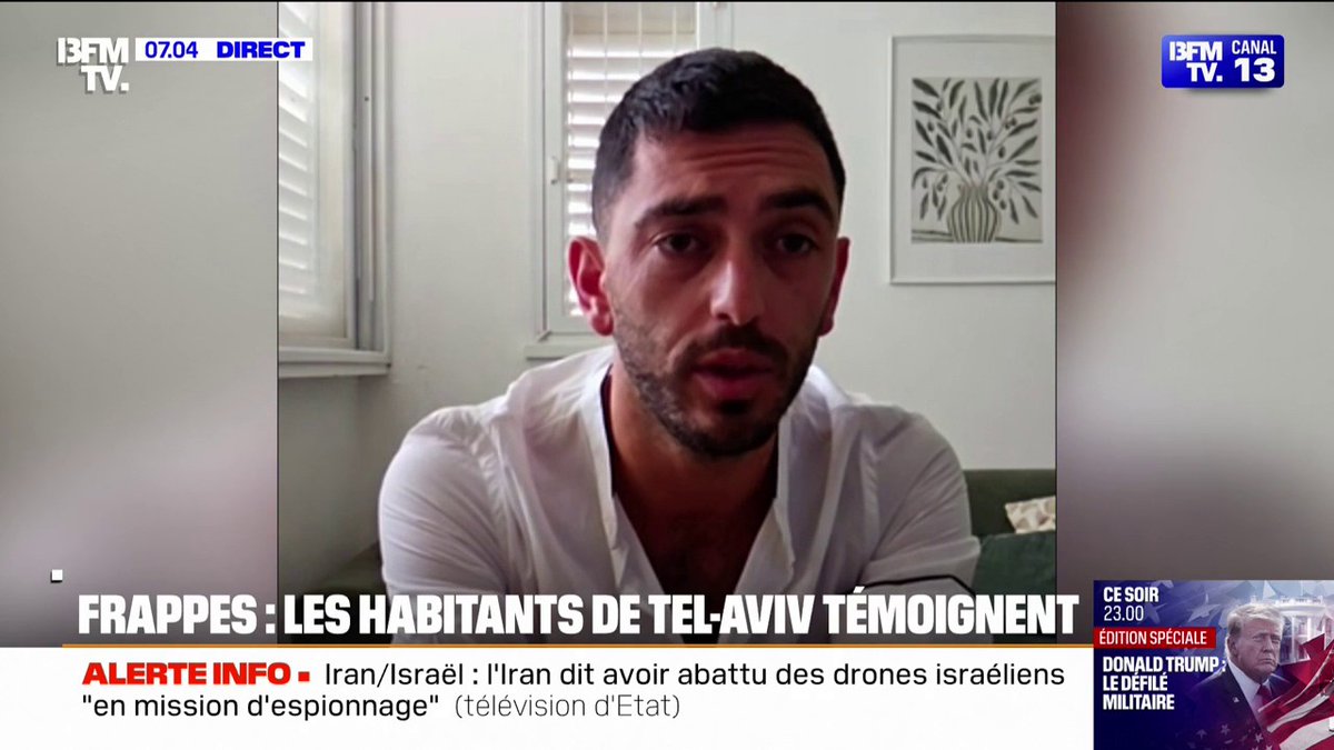 🗨️ "On n'a presque pas dormi cette nuit" Frappes iraniennes: un habitant de Tel-Aviv témoigne