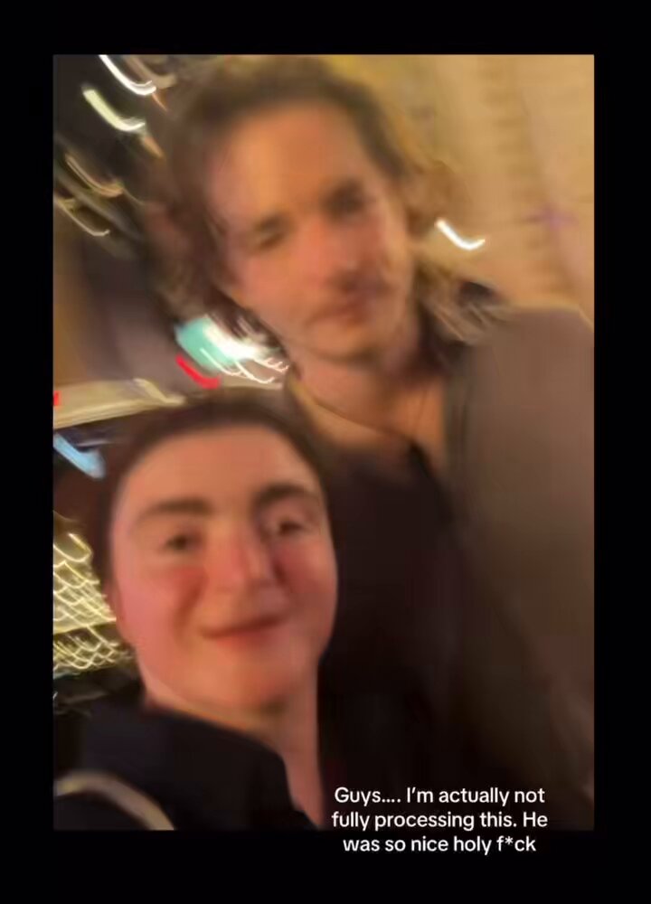 NEW | Mike Faist with a fan in NYC