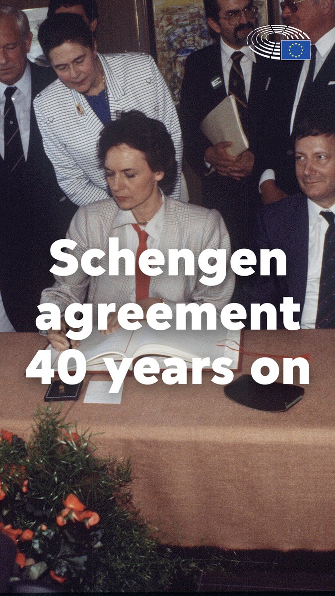 40 years ago, the Schengen agreement was signed, paving the way for free movement across Europe without internal checks. Today, 3.5 million Europeans from 29 countries are traveling, working & moving freely across Europe on a daily basis. 🔗Learn more: