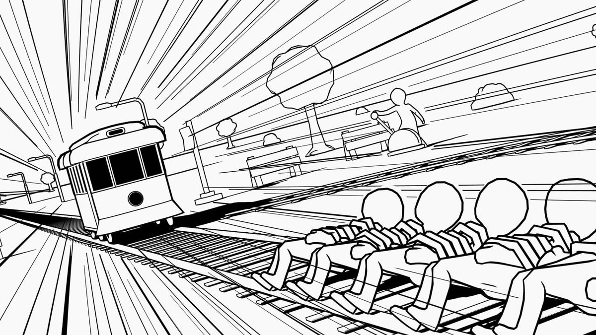 A trolley is approaching five people tied to the track. If you switch to another track, one person will die. What do you do? Find out in The Trolley Solution. Wishlist on Steam now. #IGNSummerOfGaming