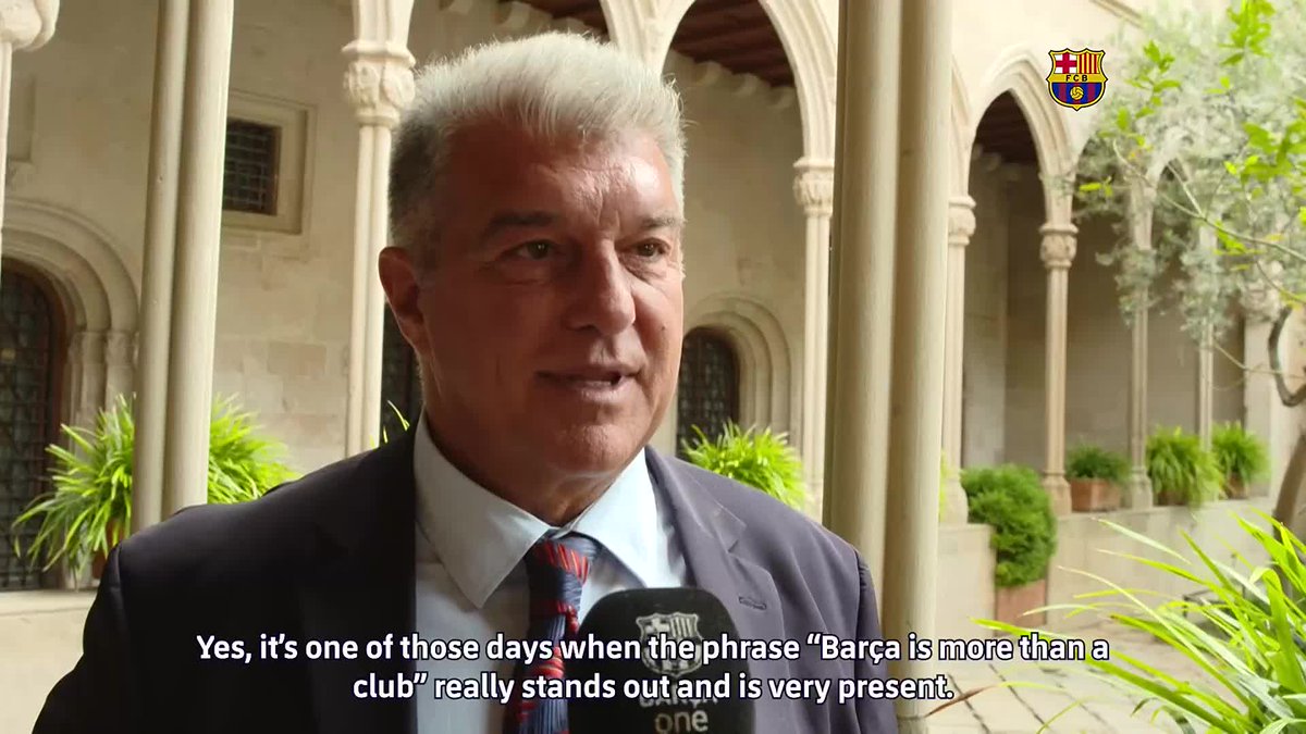 🎙️ President Joan Laporta Estruch🎗 speaks from Montserrat on a historic day for Barça: