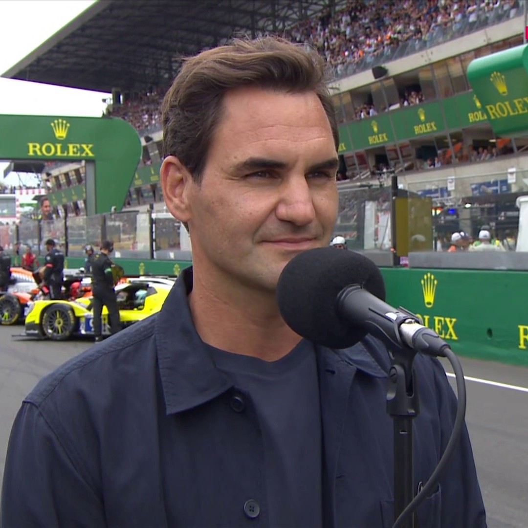 🗣️ « Pilotes, démarrez vos moteurs ! » Roger Federer donne le départ de la 93e édition des 24 heures du Mans, à suivre en intégralité sur Eurosport et Max