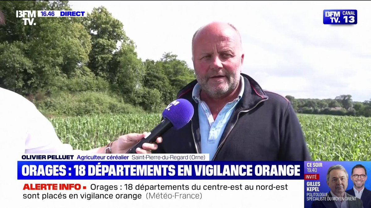 💬 "On s'est trouvé avec des dégâts monstrueux sur les maïs" Cet agriculteur de l'Orne estime entre "30 à 50%" les pertes sur ses récoltes après le passage de violents orages