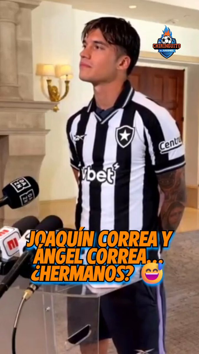 🙃 Mucho ojo a la cara de Joaquín Correa, jugador de Botafogo, cuando le preguntan por su "hermano" Ángel... 😅 "No es mi hermano..."