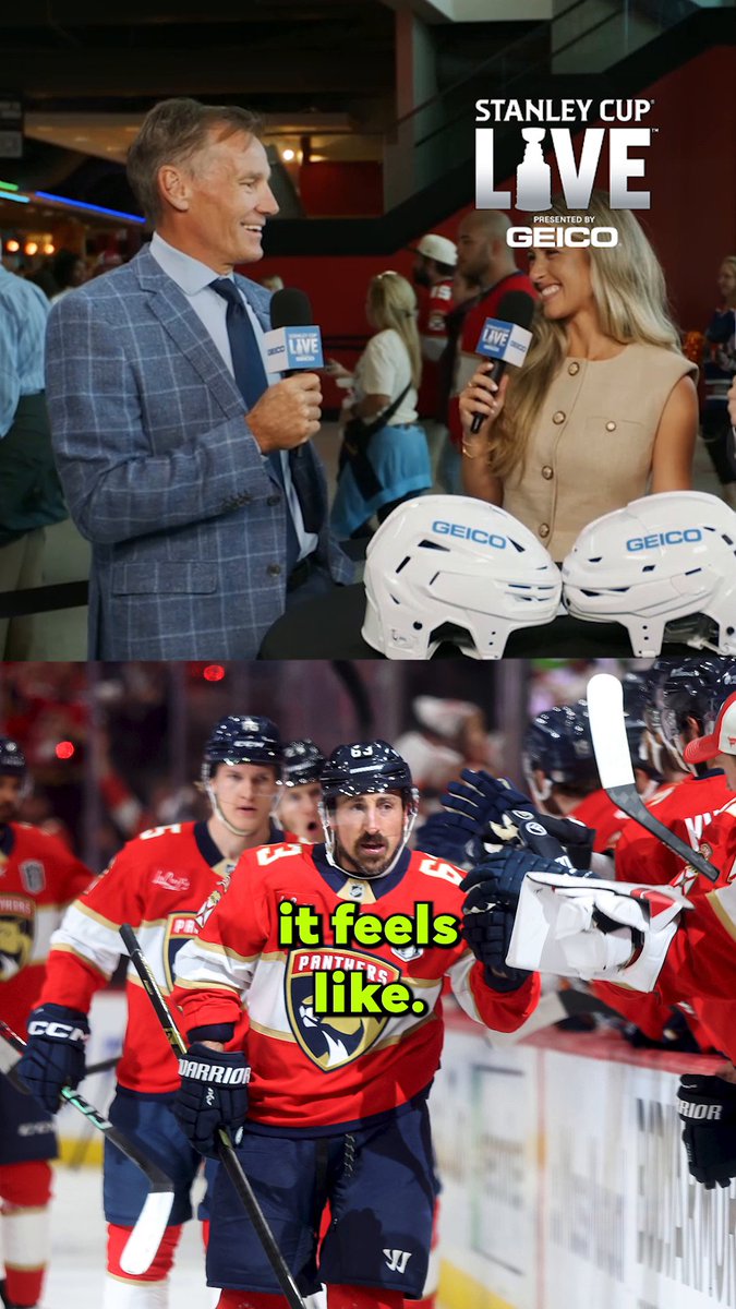 "Senior citizen coming through!" 😂 Tune in to Stanley Cup Live with Alexa Landestoy and jason demers presented by GEICO before Game 5 of the #StanleyCup Final TONIGHT at 6:30p ET ➡️
