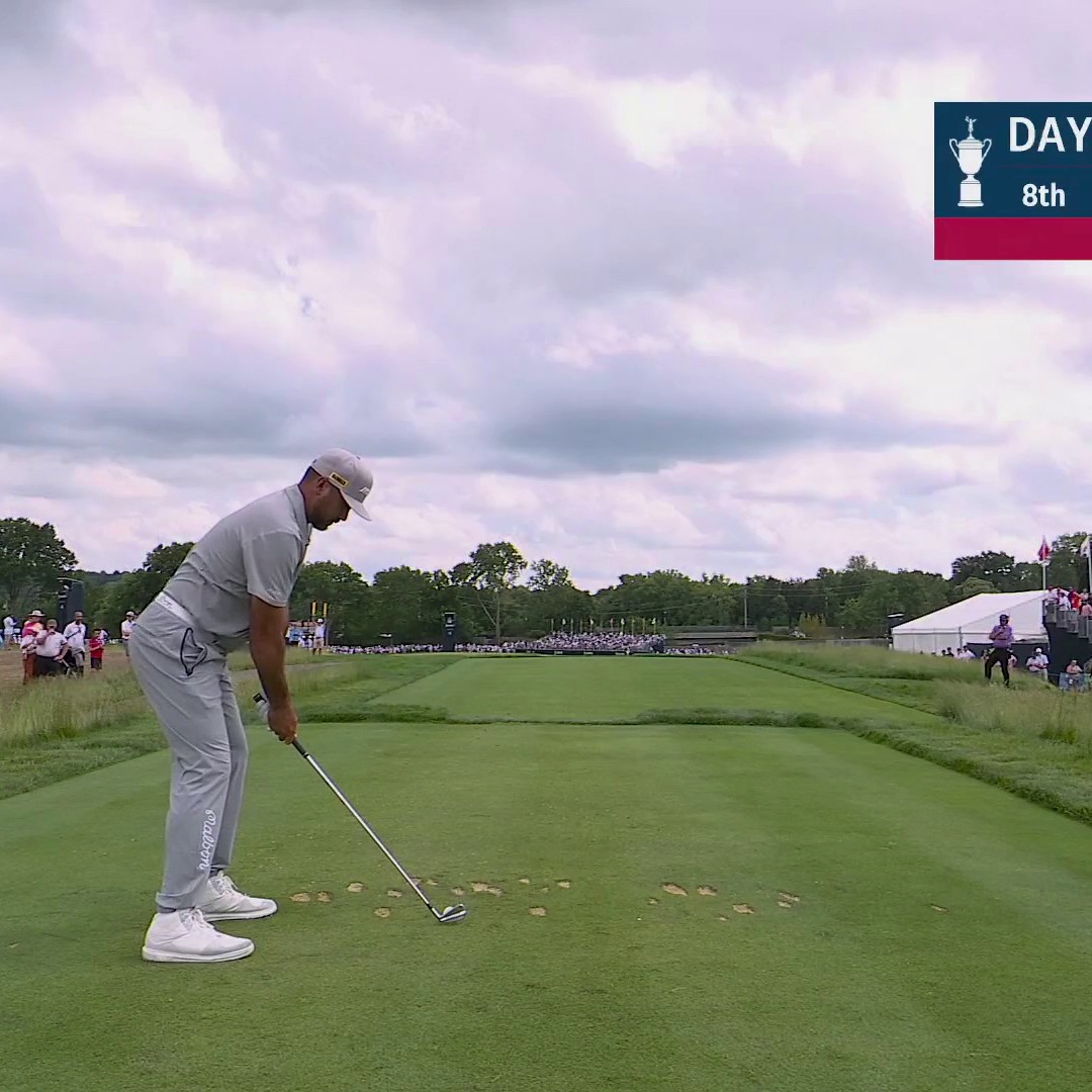 Jason Day comes inches away from a hole-in-one on No. 8. 😳 📺 NBC & Peacock | #USOpen