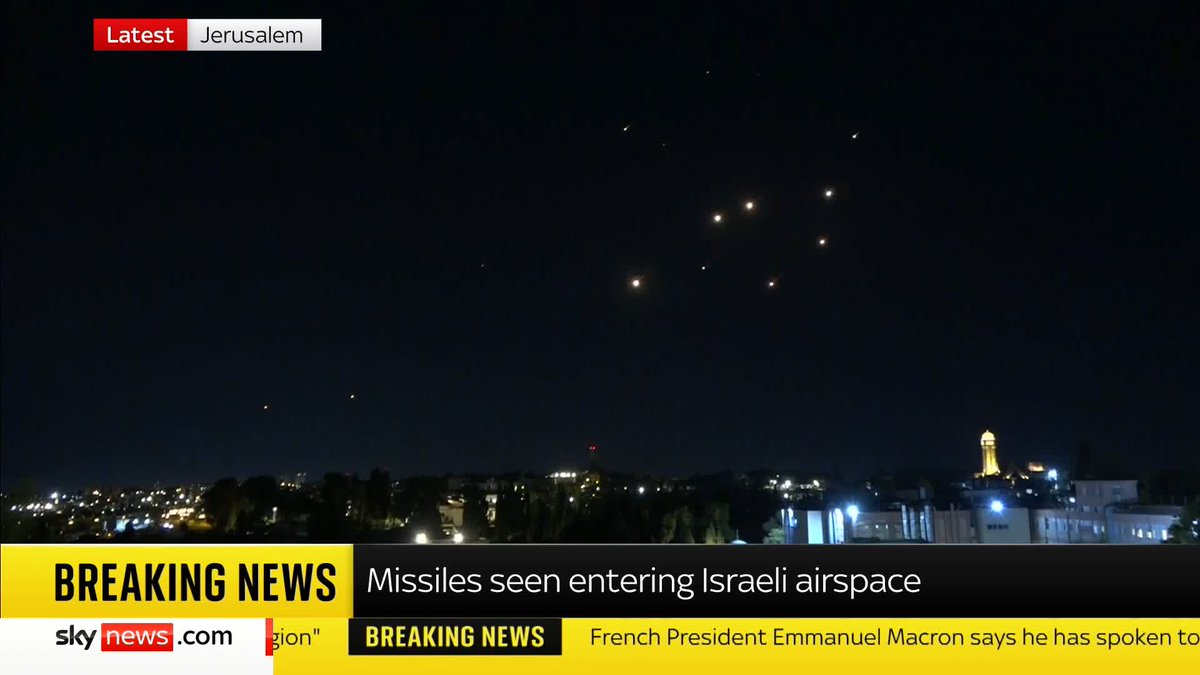 BREAKING: Missiles have been seen entering Israeli airspace. It comes after the Israel Defence Forces instructed residents across the country to remain close to protected spaces Latest: 📺 Sky 501, Virgin 602