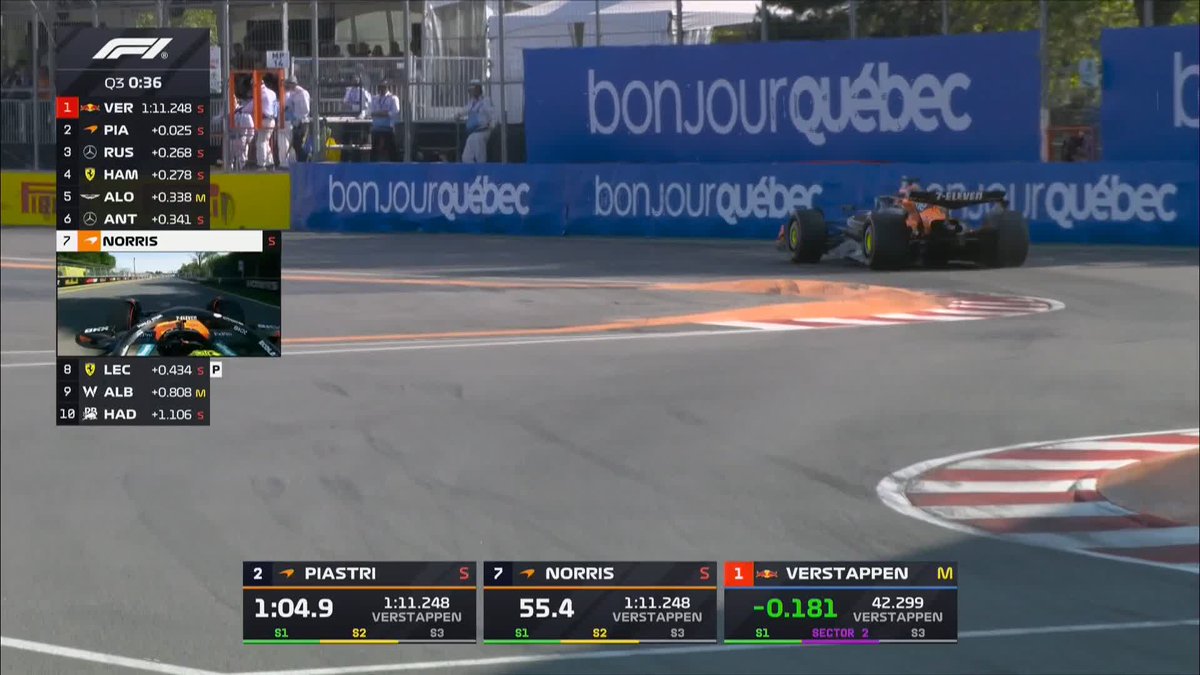 RUSSELL TAKES CANADA POLE! 🚨 Oscar Piastri takes pole position back from Max Verstappen but George Russell beat them all with a brilliant final attempt in his Mercedes!