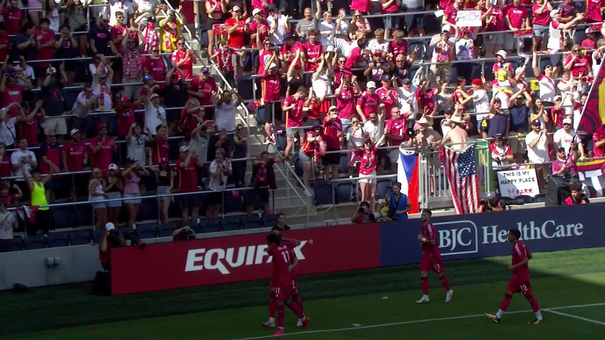 Marcel Hartel drops a dime to João Klauss! 👀 St Louis CITY SC celebrates in style after opening the scoring against the LA Galaxy.