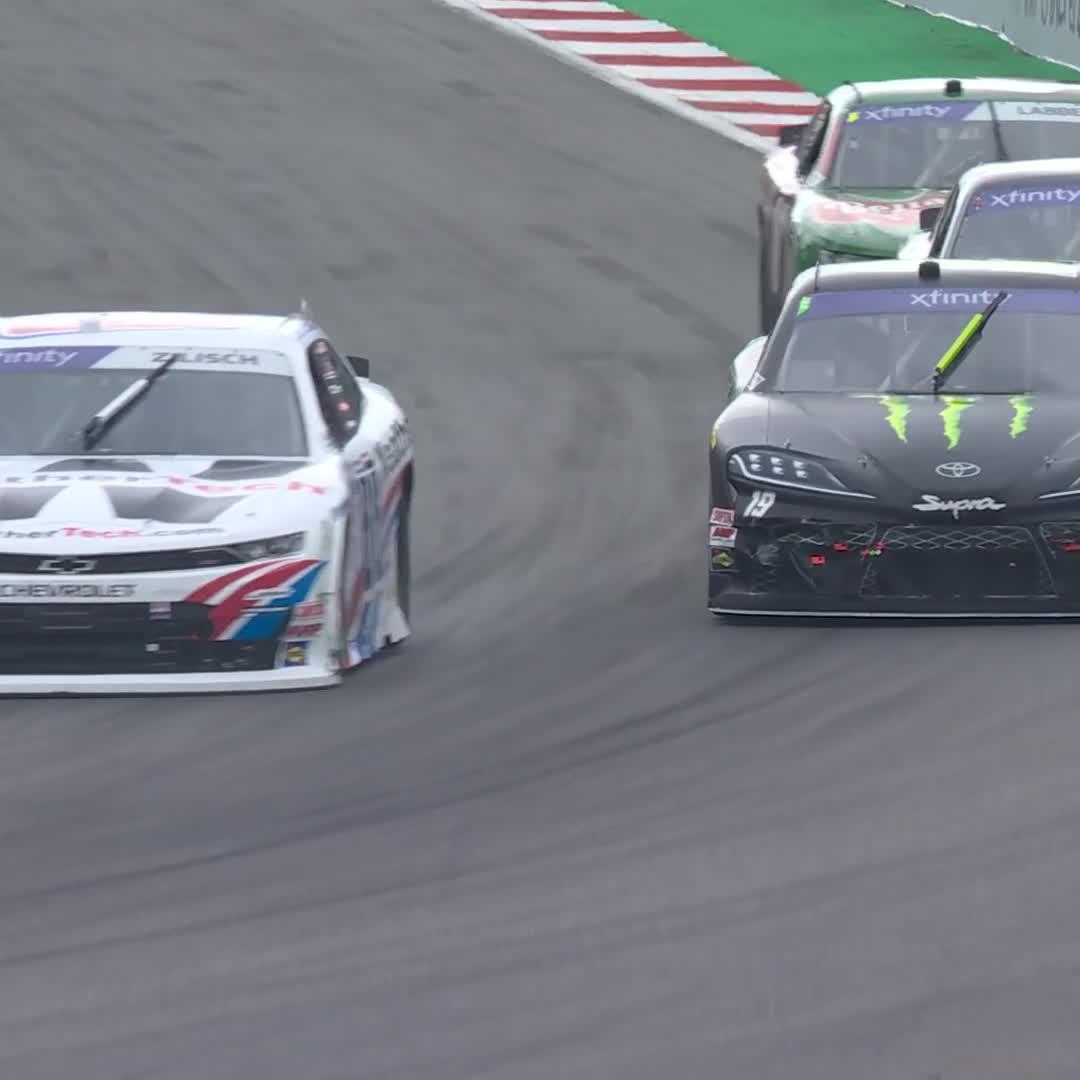 As Bell deals with engine issues, Zilisch and Gibbs battle for what will be the lead!