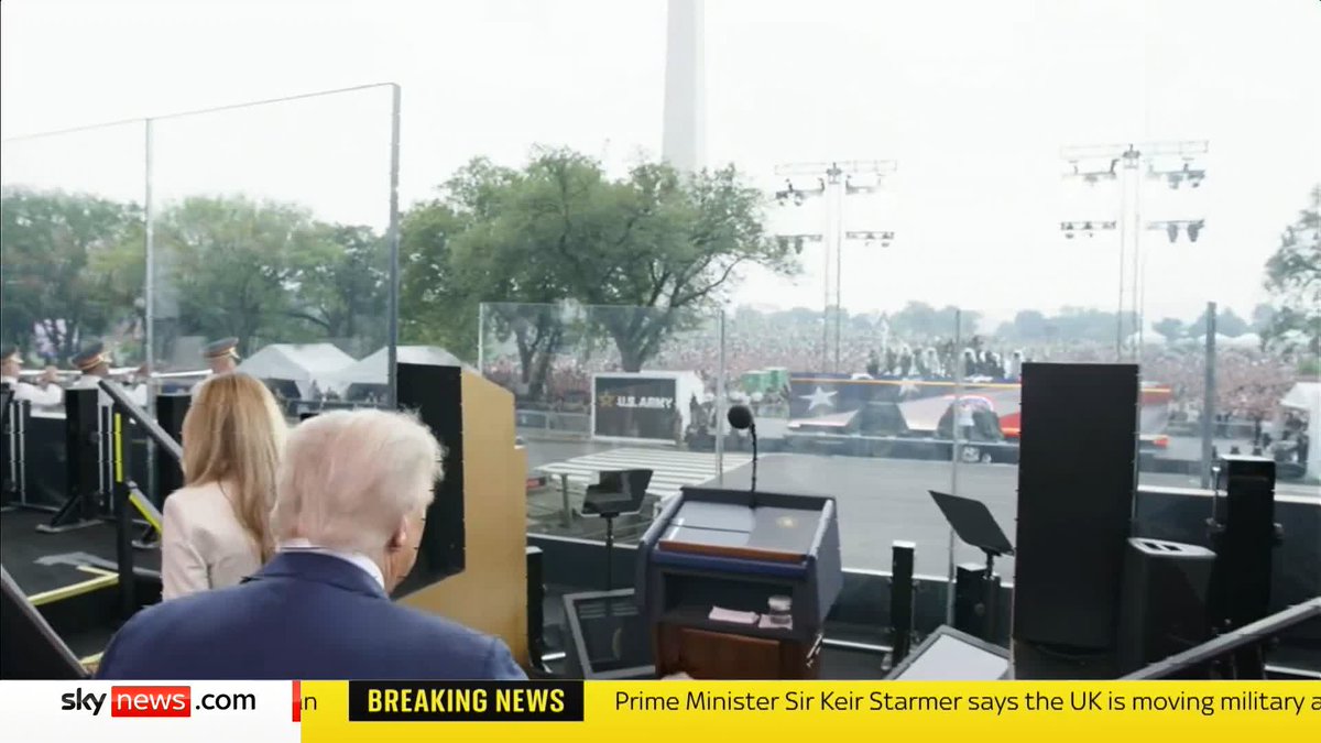 BREAKING: President Trump has arrived for the start of a military parade marking the US Army's 250th anniversary in Washington Watch live: 📺 Sky 501, Virgin 602