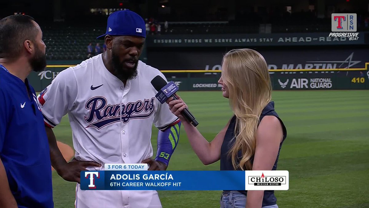 "Make good at bats and get the win for the team. That's one of the best feelings." Adolis Garcia gets the job done to take the series 💪 #AllForTX | Texas Rangers