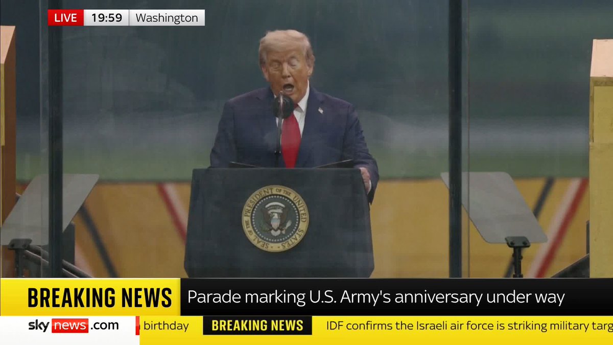 BREAKING: US President Donald Trump presides over a re-enlistment ceremony at the military parade in Washington Watch live: 📺 Sky 501