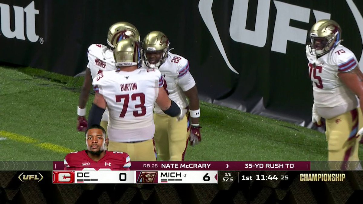 The Panthers strike first in United Football League Championship 😤 A 35-yd touchdown run for Nate McCrary 💨