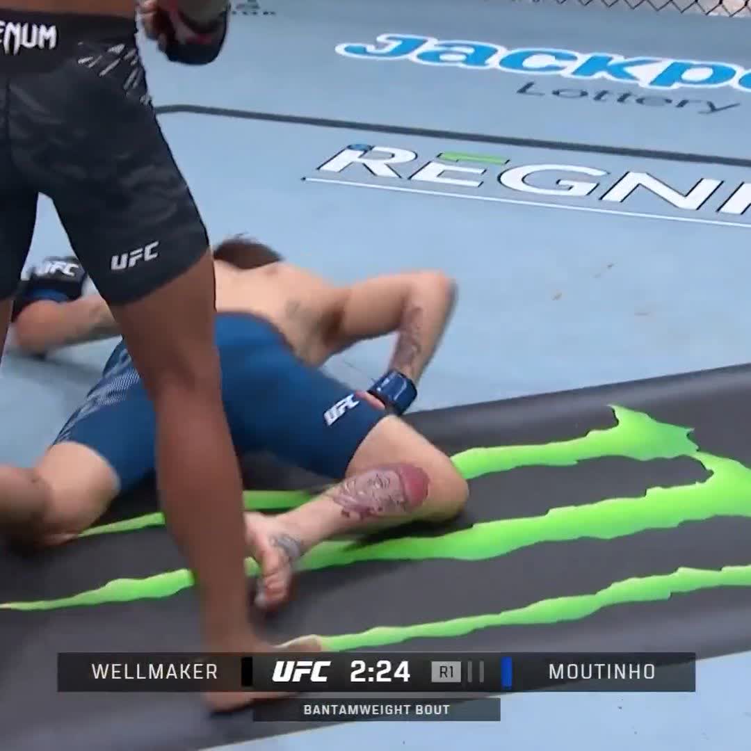 ANOTHER RIGHT HOOK = ANOTHER KNOCKOUT 👊 That's now 3 KO's in a row for the budding bantamweight! [ #UFCAtlanta | @WallaTheMachine ]