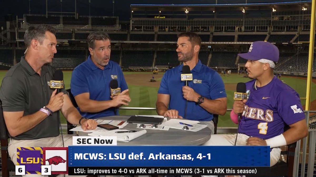“You dream of it as a kid ... I can’t even describe what it was like tonight.” Steven "Monster" Milam on LSU getting a W in his first #MCWS game 👏 LSU Baseball | Steven “Monster” Milam
