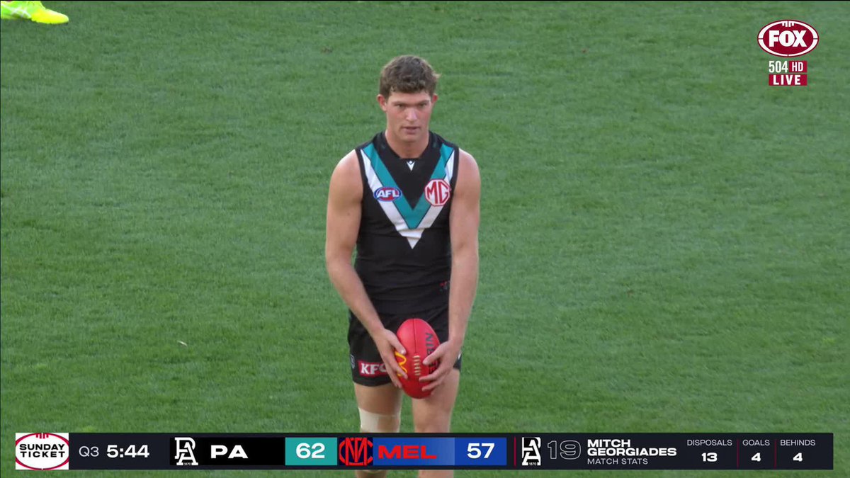 "You can't win by too much these days." Steven May was penalised for this effort... and Port make him pay. 📺 Watch #AFLPowerDees on ch. 504 or stream on Kayo: ✍️ BLOG 🔢 MATCH CENTRE