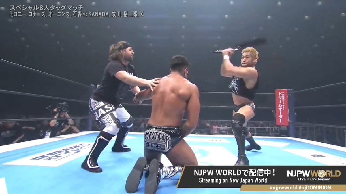 SANADA & chase owens "Guitar Shot" Sign up Now & Stay tuned to #NJPW #njpwworld #njDOMINION