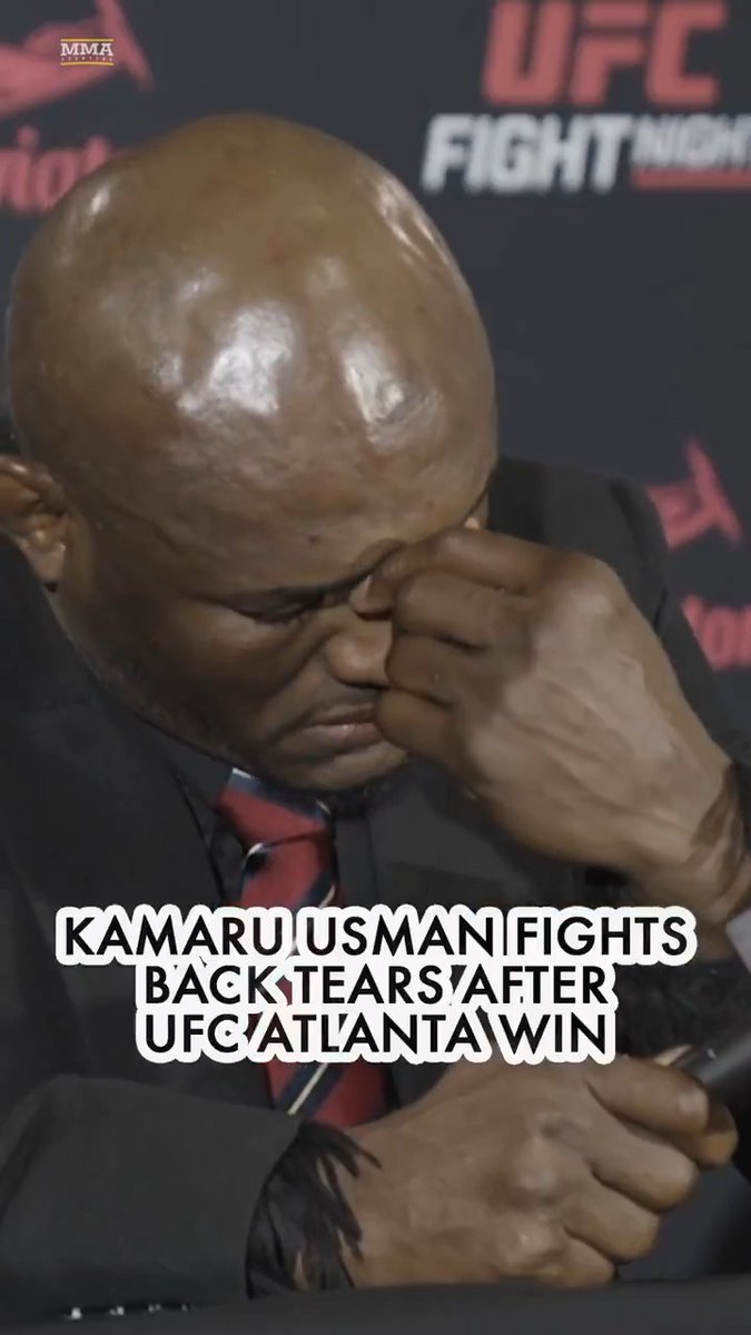 Kamaru Usman fights back tears while reflecting on his first win since 2021