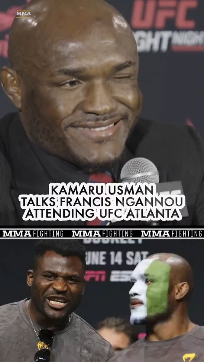 Kamaru Usman was just as happy as you were to see Francis Ngannou in attendance at #UFCAtlanta: "It was special for him to be here. … I'm thankful."