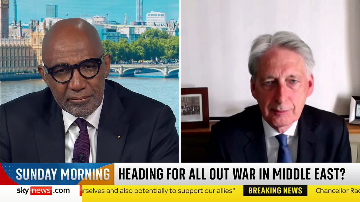 “The Israelis are standing in the way of a new deal” Former foreign secretary Lord Philip Hammond, who negotiated the 2015 nuclear deal with Iran, says Israel’s actions this week have made a new deal “virtually impossible” #TrevorPhillips 📺 Sky 501, Virgin 602 and YouTube